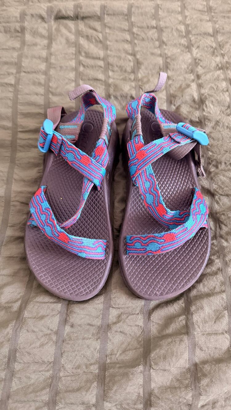 Chaco Kid's Z1 Ecotread Sandals in Bubble Teal size 2